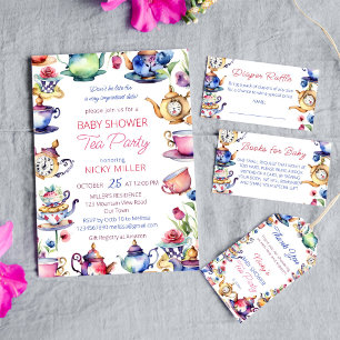 Carte D'accompagnement Alice au baby shower du pays des merveilles tombol