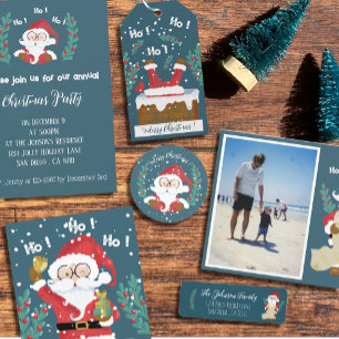 Bleu Noël du Père Noël Invitation
