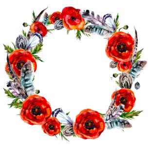 Faire-part de mariage moderne Red Poppy Boho