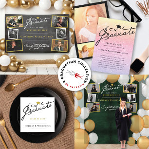 Invitation Parties scintillant de bronze Stylish Graduate Gra