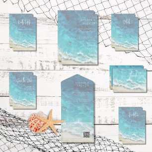 Watercolor moderne Beach & Sea Faire-part de maria