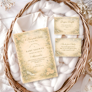 Invitation Baby Shower Jardin Conte de Fée Vintage