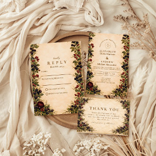 Carte De Remerciements Mariage Botanique de Baies d'Automne