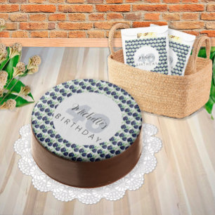 Papier Cadeau Aquarelle de bleuets violets peinte à la main