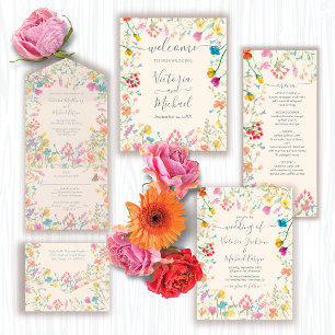 Invitation Delicate wildflower floral garden Wedding