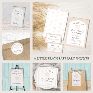 Invitation Beach Babe Seashell Girl Baby shower