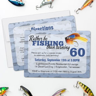 Plutôt Pêcher Custom Anniversaire Fête Invitation