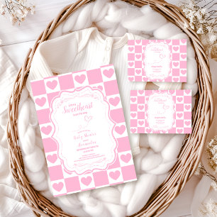 Invitation Baby shower de la Saint-Valentin rose