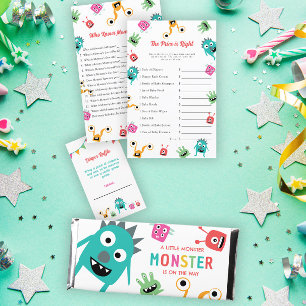 Invitation Petit Monstre en chemin Baby shower Halloween