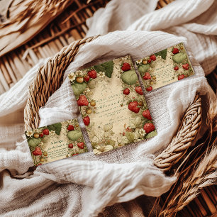 Invitation Fête de mariage vintage Prairie de Fraises