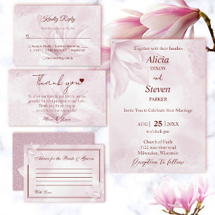 Invitation Trois Volets Ethereal Magnolia, Mariage