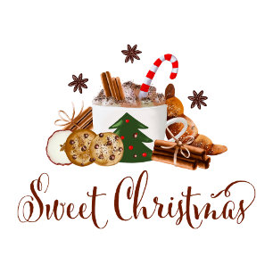 Cartes Pour Fêtes Annuelles Sweet Christmas Frappuccino Cookie Cinnamon Art