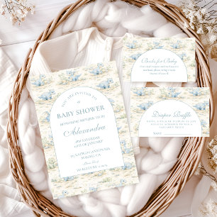 Invitation Baby-Shower Fantaisiste sur le Thème des Dinosaure