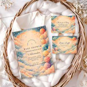 Serviette En Papier Planètes Étoiles de l'Espace Neutre Baby Shower