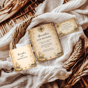 Carte de navigation antique pour anniversaire