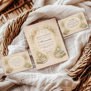 Bruiloftsfeest in Vintage Boekenstapel Tuin Kaart