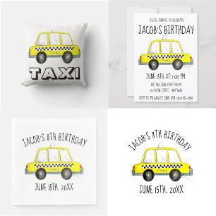 Invitation Voiture de taxi New York City NYC Jaune À damiers