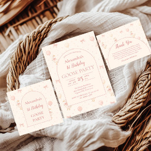 Carte De Remerciements Oie Coquette 1er Anniversaire