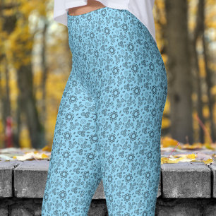 Cogs op groen blauw leggings