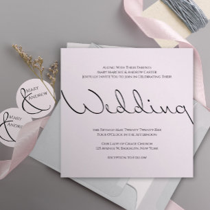 Invitation Minuscule Typographie Plaisant Mais Mariage Formel
