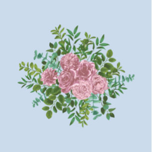 Invitation Bleu clair et rose pâle Rose Mariage floral