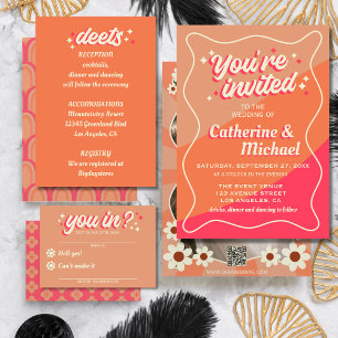 Invitation Retro Super Bold Typographie Colorful Mariage des 