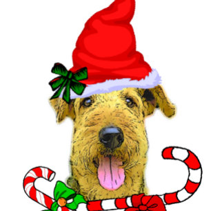 Cartes Pour Fêtes Annuelles Airedale Terrier Noël