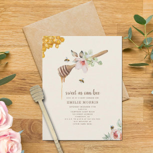 Invitation Baby shower Floral De Peigne De Miel