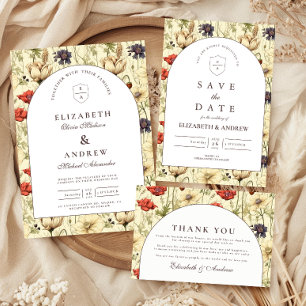 Cartons Réponse Mariage Floral Automnal Romantique