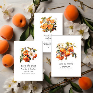 Invitation Persimmon Floral Mariage