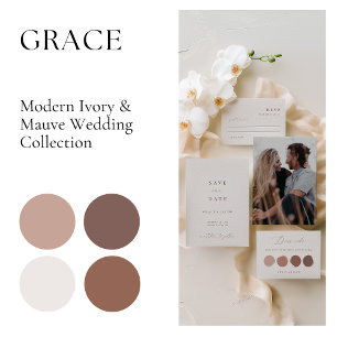 Save The Date Élégante photo de script minimaliste ivoire