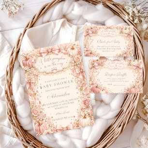 Invitation Fête de Bébé Petite Citrouille Coquette