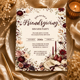 Gobelets En Papier Dîner Élégant Floral de Friendsgiving