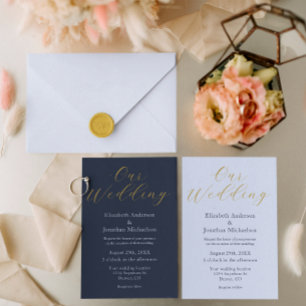 Invitation Réception Opulente De Mariage Bleu