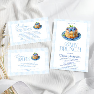 Invitation Aquarelle Blueberry Baby Baby shower Brunch
