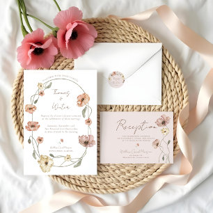 Cartons Réponse Boho Islandais Aquarelle Islande Poppy Fleurs