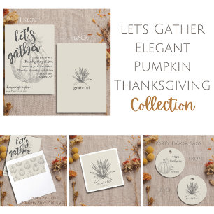 Bon thanksgiving Elegant Rustic Citrouille carte p