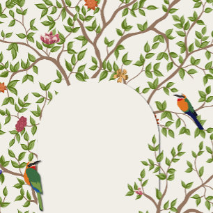 Elégant menu d'oiseaux botaniques Modèle - Mariage