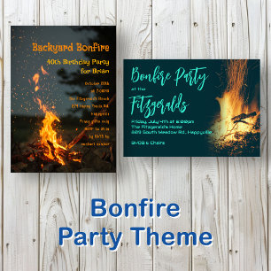 Bonfire Sparks Anniversaire Fête Invitation