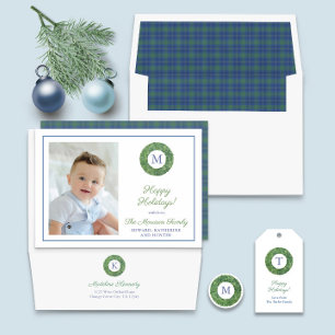 Invitation Soirée de Noël Elegant Boxwood Wreath