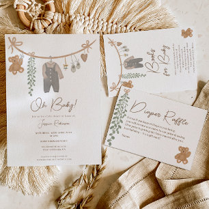 Invitation Mignonne ligne de vêtements neutre genre baby show