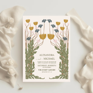 Invitation Tout En Un Vintage Floral Art Nouveau Mariage