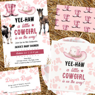 Carte D'accompagnement Registre de Little Cowgirl rose Rodeo Store