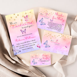 Carte D'accompagnement Enchantée Pour Vous Rencontrer Baby shower Papillo