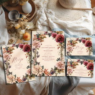 Carte D'accompagnement Unique Mariage victorien Royal Floral