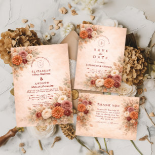Save The Date Mariage Floral Automnal Romantique