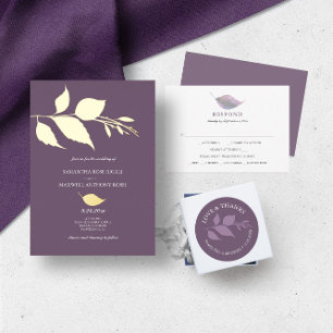 Simple Dusty Purple Repas Choix RSVP