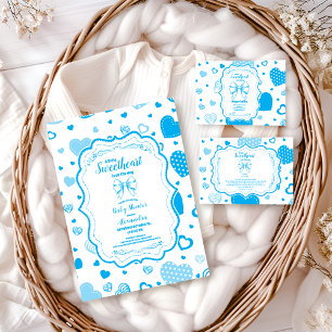 Invitation Petit Baby shower petit amour Blue Valentine Boy