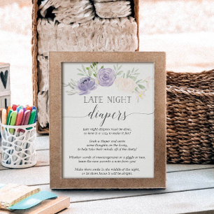 Carte Baby shower Pastel Purple Diaper