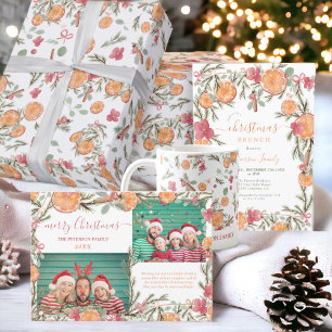 Invitation Boho Hiver Séché Agrumes Floral noël brunch